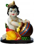 Krishna with flute steals the butter 7"